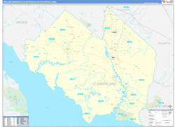 Vineland-Bridgeton Metro Area Wall Map Basic Style 2024